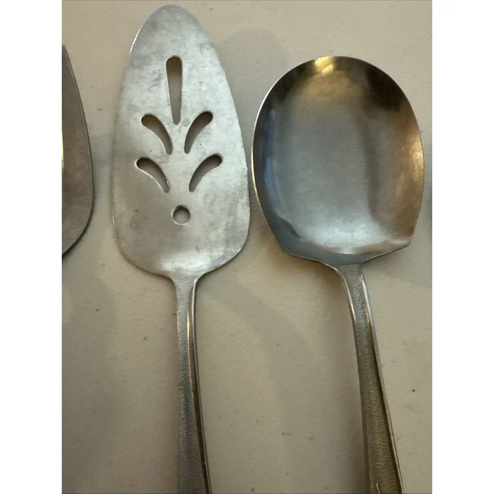 Stanley Roberts Stainless Japan Florentine Rose 5 Piece Hostess Set Textured